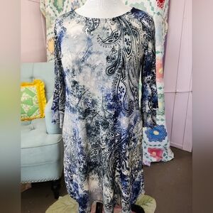 Elegant Long Sleeve Paisley Dress